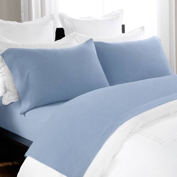 Basics Heather Jersey Sheet Set Twin Extra-Long Chambray