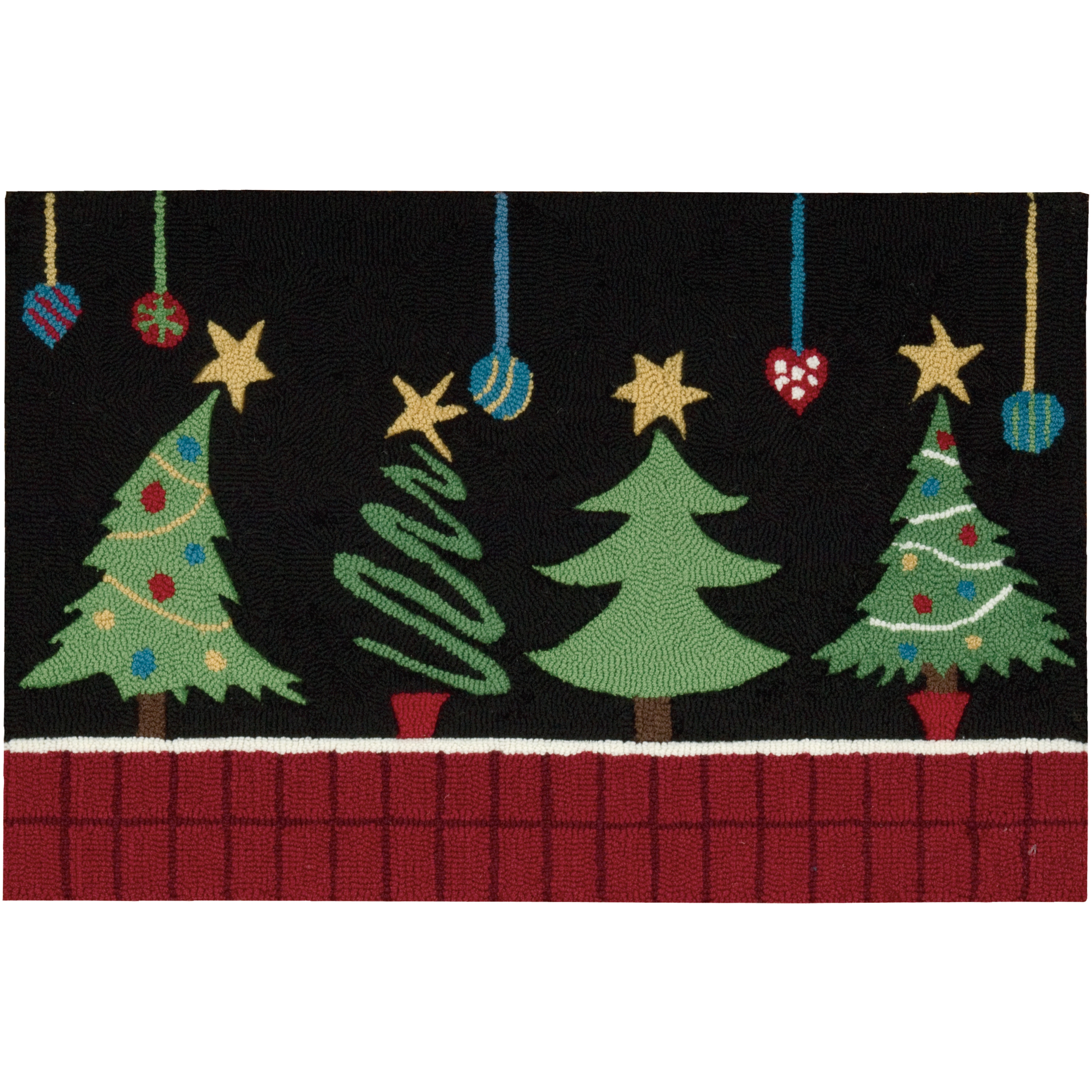 Nourison Everywhere Christmas Tree Black Accent Rug (1'8 x 2'6) - 1'8" x 2'6"