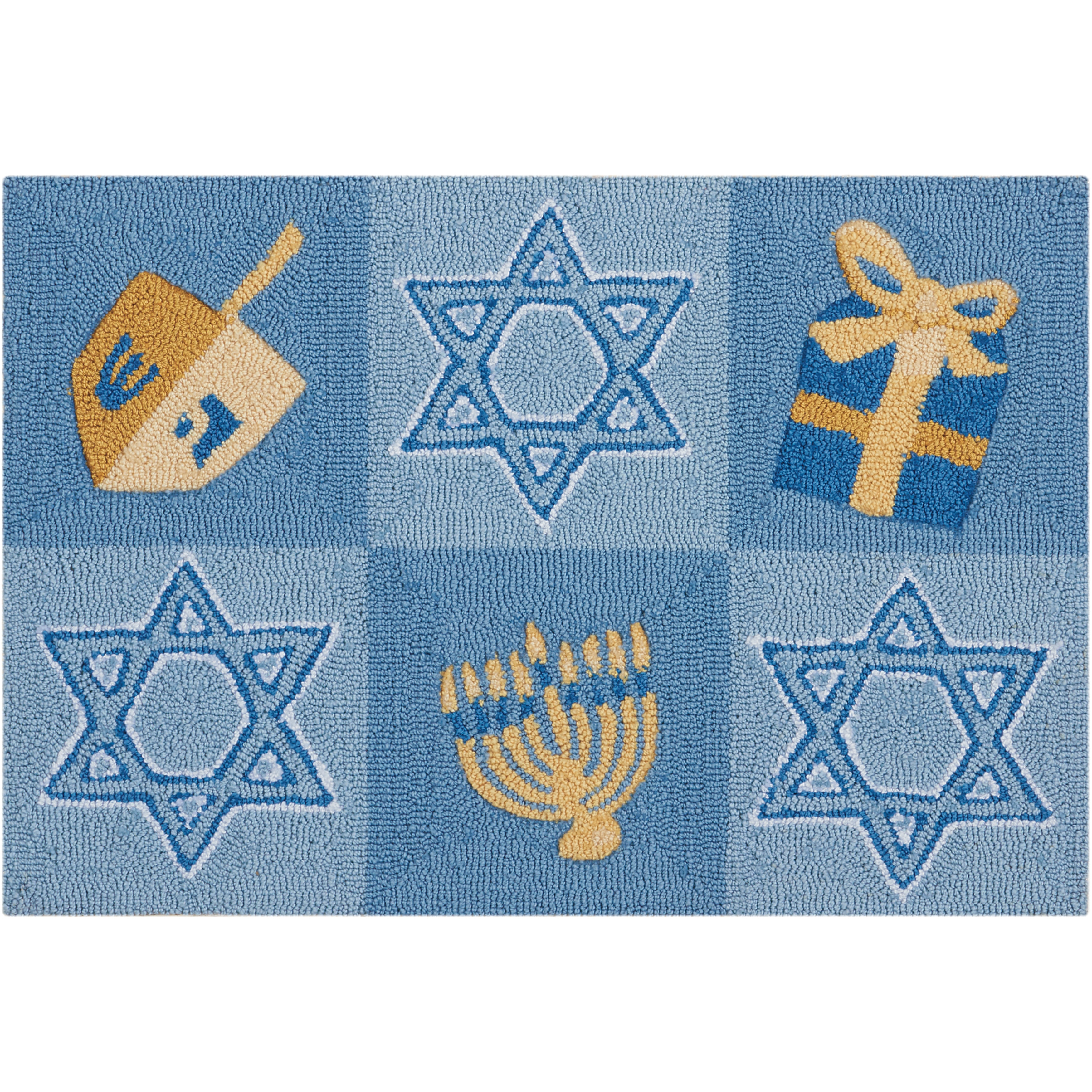 Nourison Everywhere Hanukkah Light Blue Accent Rug (1'8 x 2'6) - 1'8" x 2'6"