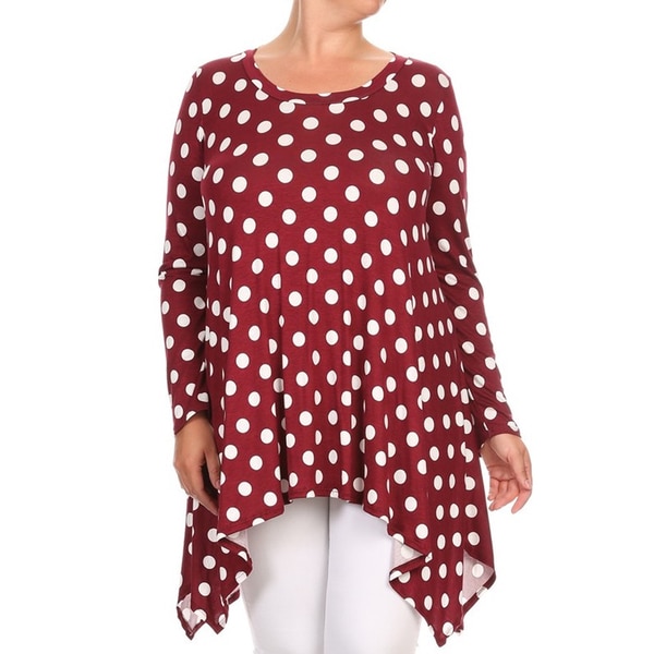 plus size polka dot tunic