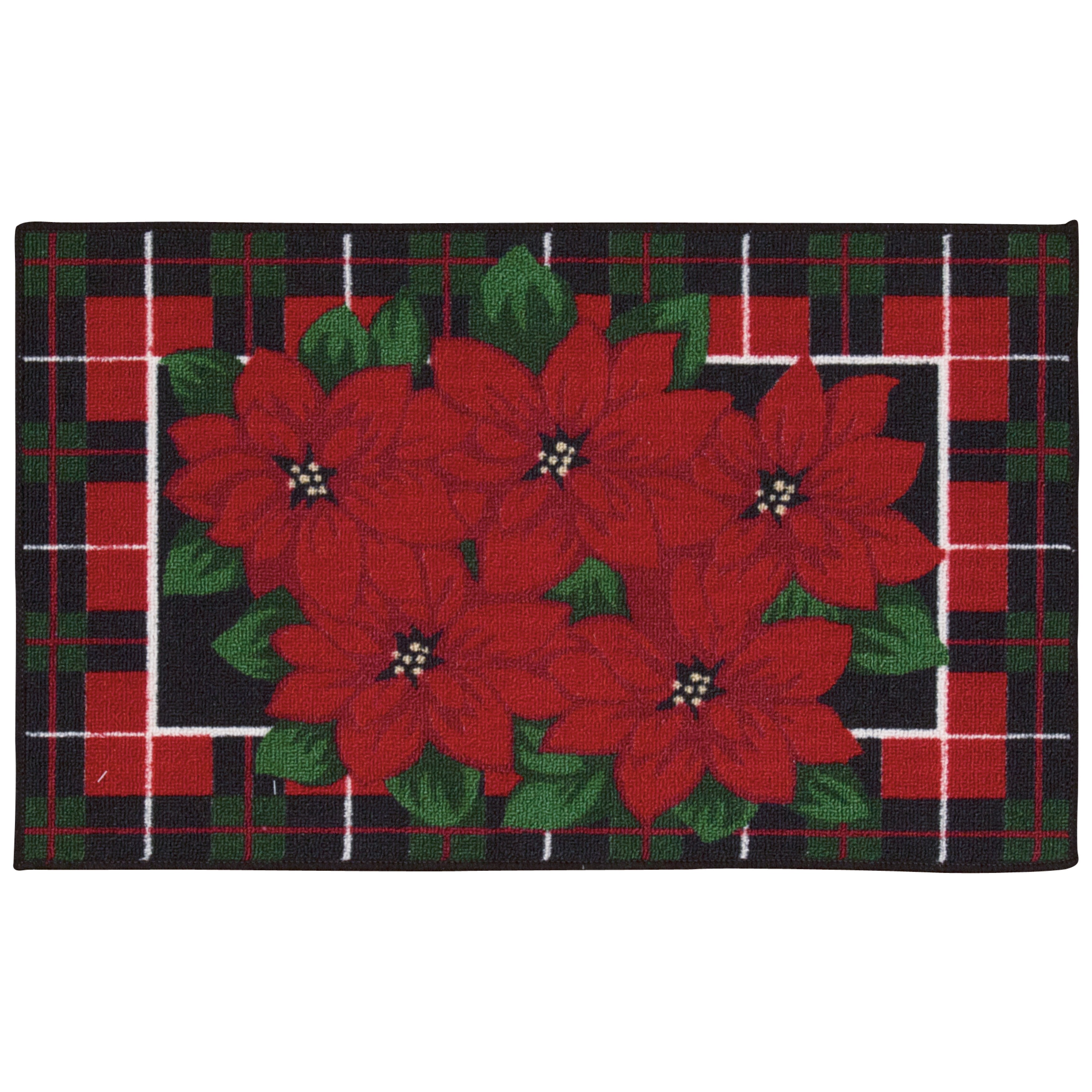 Nourison Essential Elements Poinsettia Black Accent Rug (1'5 x 2'4) - 1'6" x 2'3"