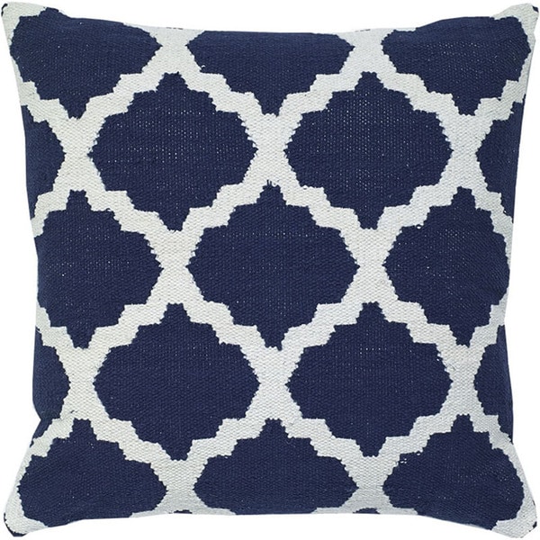 Navy Blue Decorative Woven Cotton Throw Pillow Free Shipping Navy Blue Decorative Woven Cotton Throw Pillow
