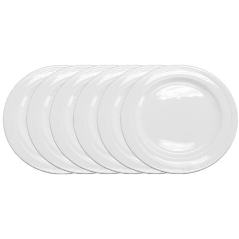 BergHOFF Elan White Porecelain 6-piece 7-inch Wide-rim Bread Plate Set