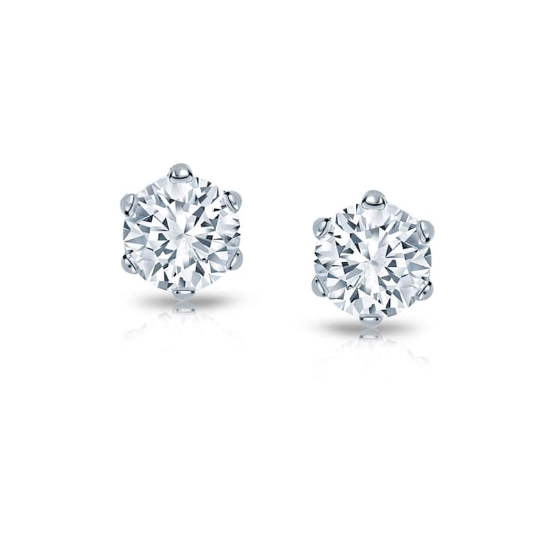 Auriya 1/4ctw Round Diamond Stud Earrings 14k Gold 6-Prong (H-I, SI1-SI2)
