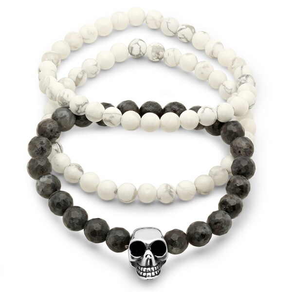 Set of 3 Simulated Marble Beaded Bracelet Free Shipping On Orders Over 45