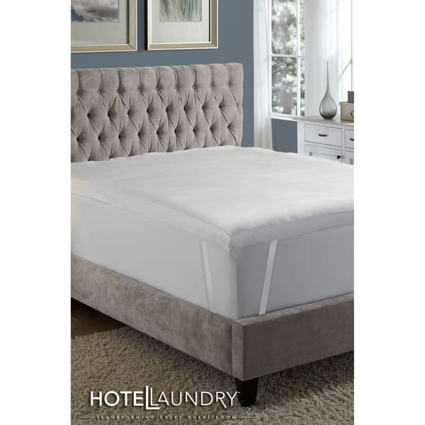 slide 1 of 5, Hotel Laundry 4inch Platinum Collection Mattress Topper Filled Goose Down Alternative Fiber-100% Cotton Feather Proof
