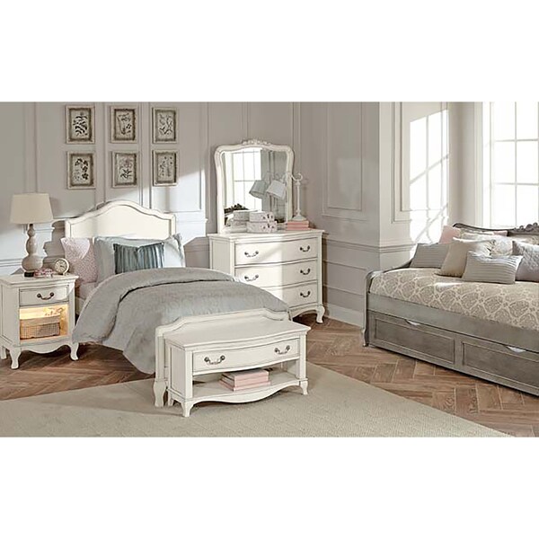 Kensington Charlotte Antique White Upholstered Twinsize Bed Free