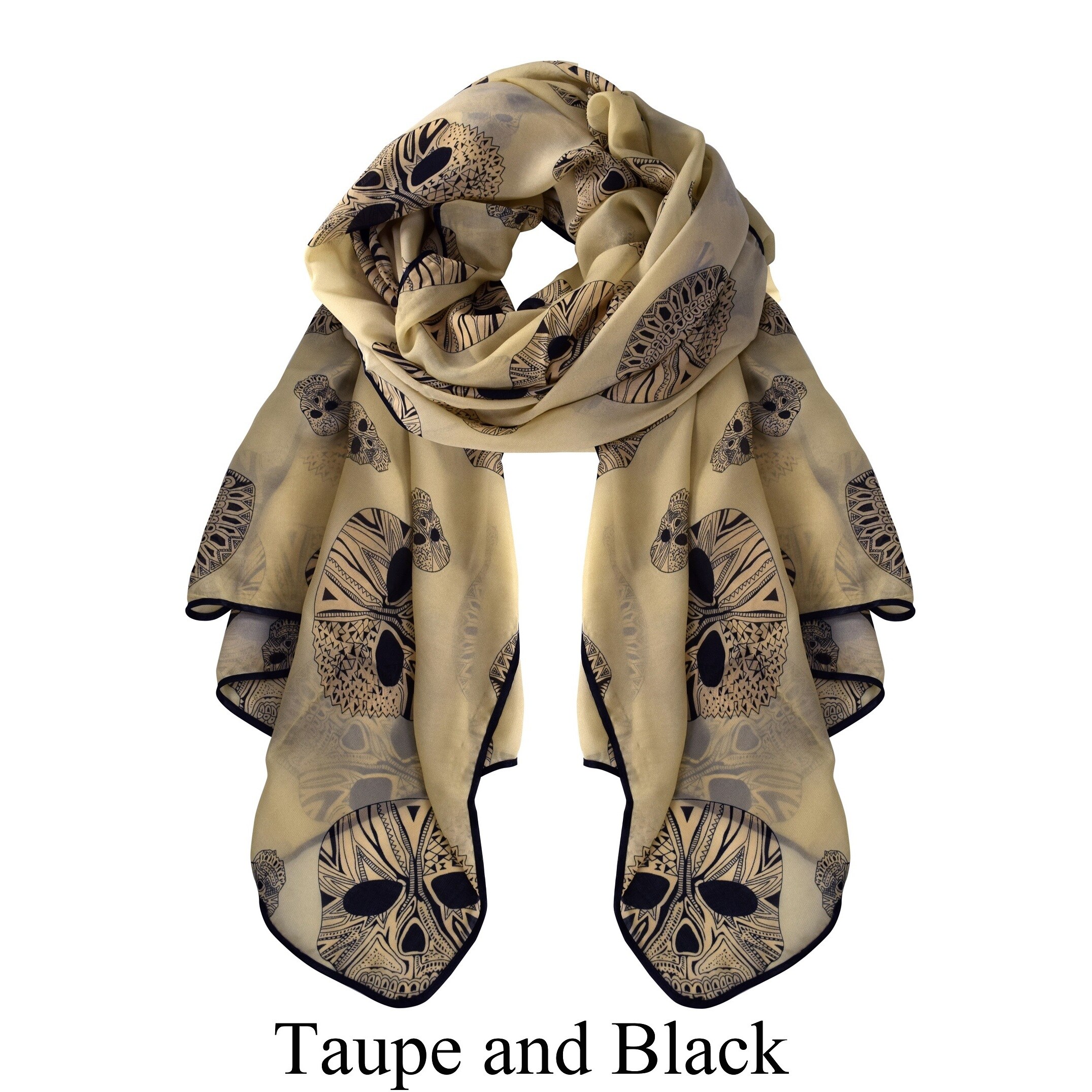 Large Skull sliky Soft Long Shawl Scarf Wrap Stole