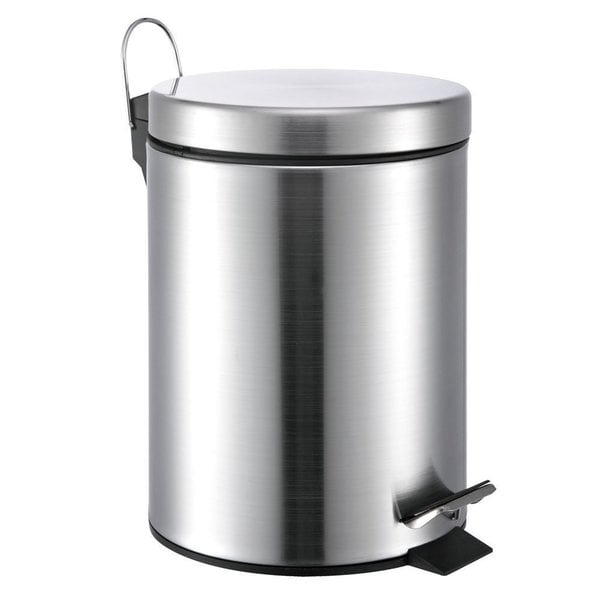 Shop Silvercolored Stainless Steel Round 1.32gallon Stepon Trash Can