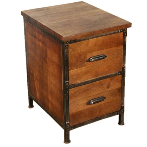 shop y-decor solid wood 2-drawer handmade rustic filing cabinet