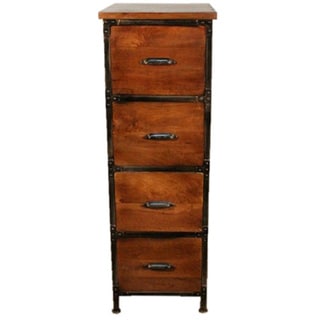 AA Warehousing Rustic Handmade Solid Wood 4-drawer Cabinet