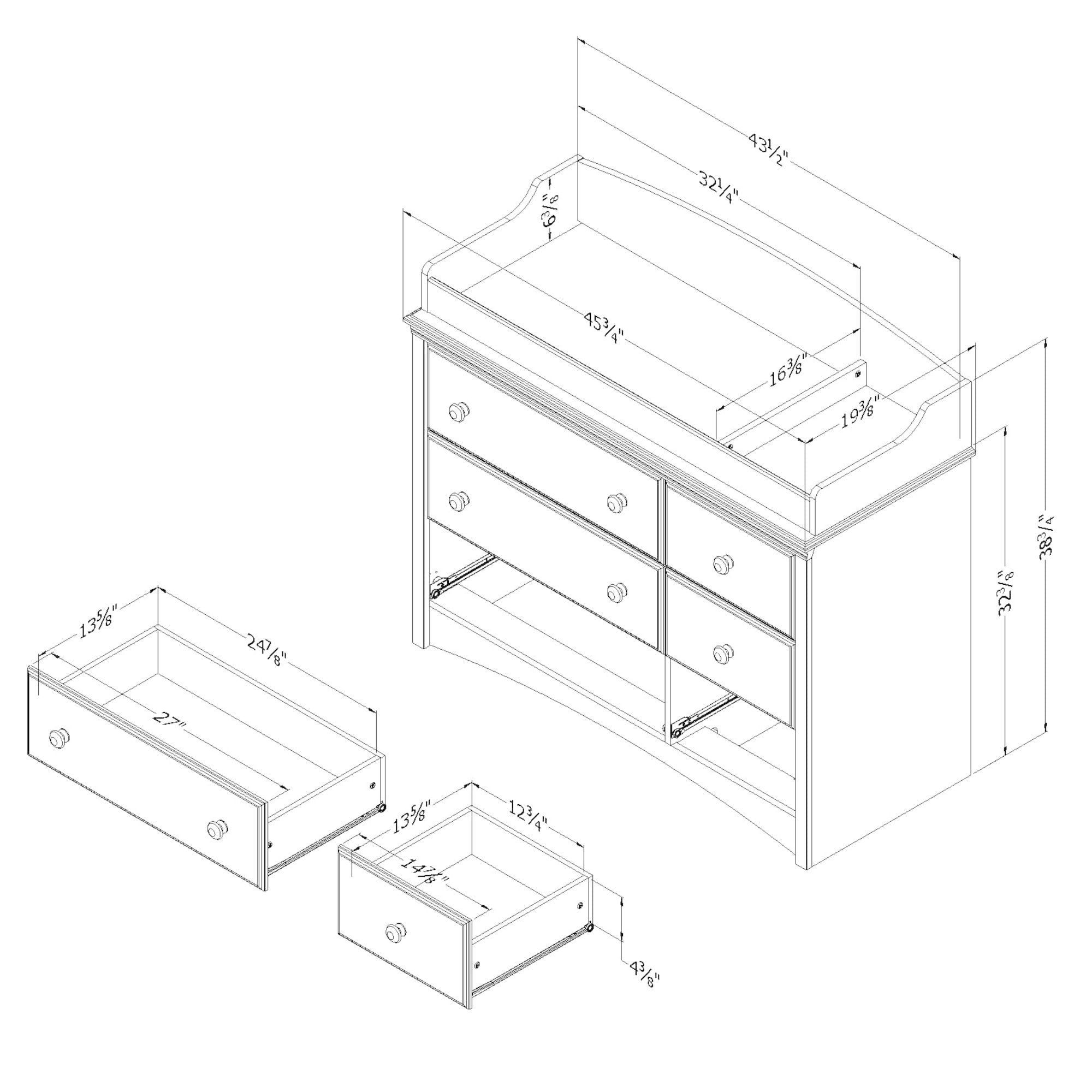 south shore angel changing table