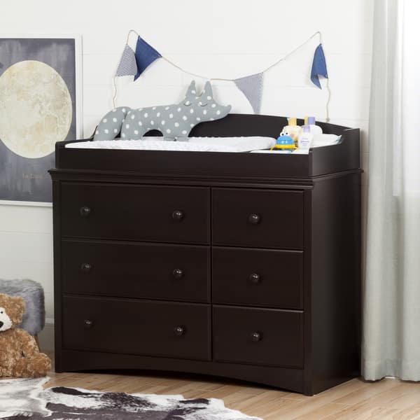 slide 2 of 6, South Shore Angel Changing Table 6-drawers Espresso