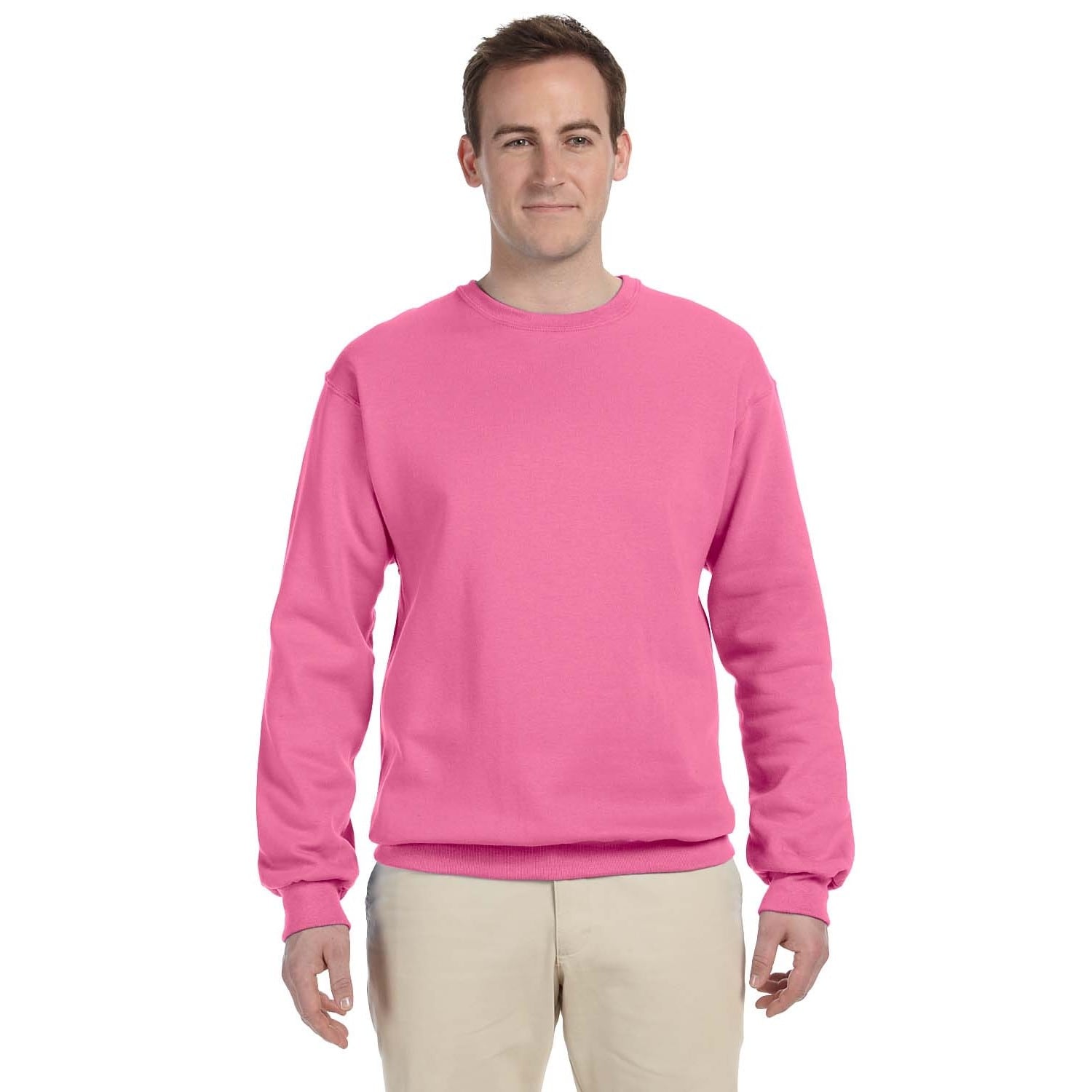 neon pink crew neck sweatshirt