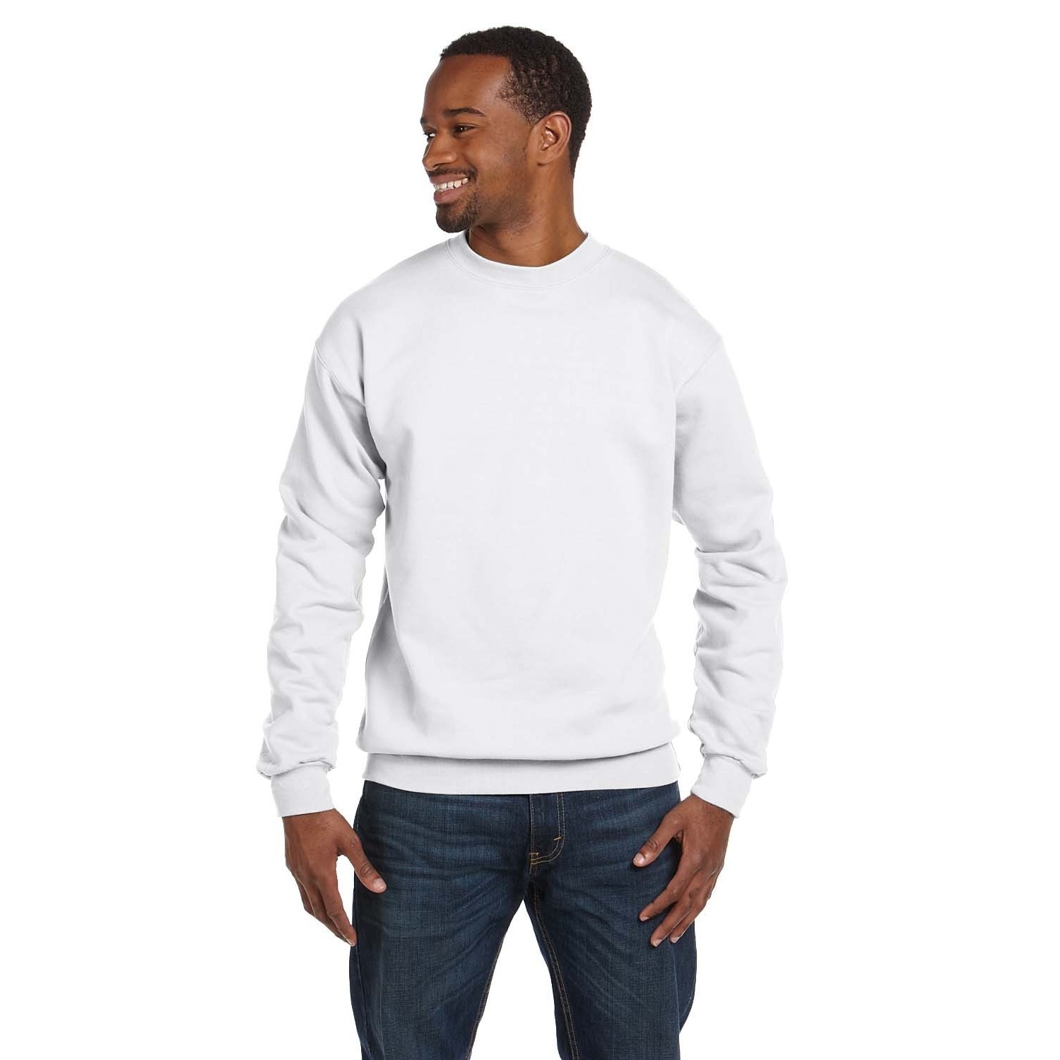 white crew neck men