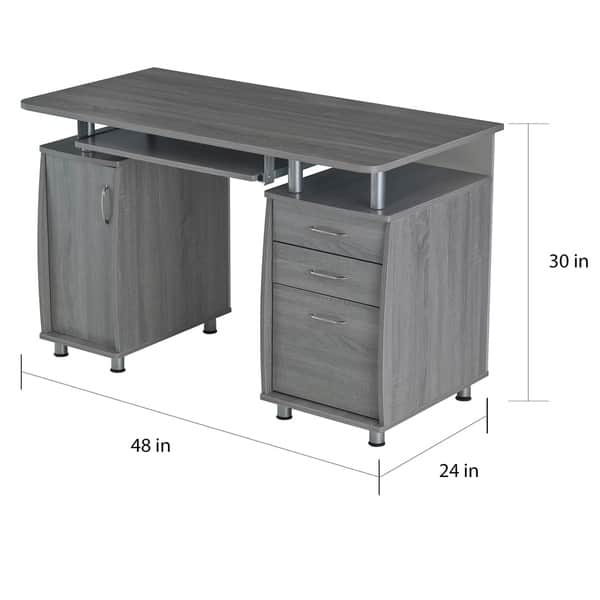 Modern Designs Grey MDF Multifunctional Office Desk With File