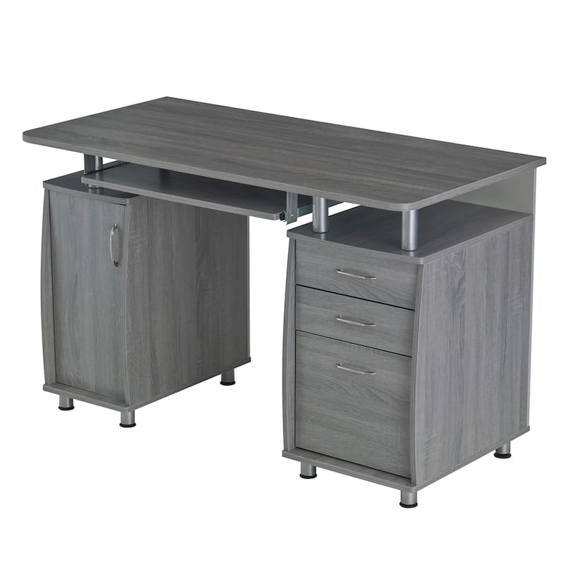 Modern Designs Grey MDF Multifunctional Office Desk With File Cabinet