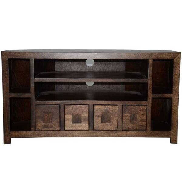 Shop Aa Warehousing 41 Inch Wide Dark Brown Finish Corner Tv
