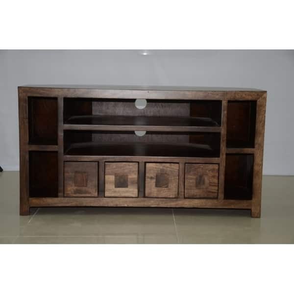 Shop Aa Warehousing 41 Inch Wide Dark Brown Finish Corner Tv