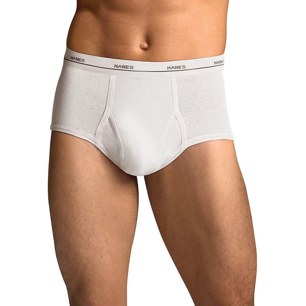 Hanes Tagless Men's No Ride Up White Briefs with Comfort Flex Waistband (Pack of 7)