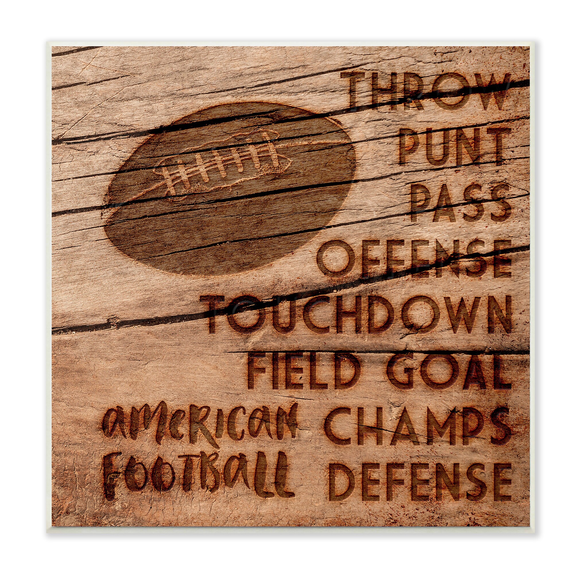 Proudly Made in USA 7 x 0.5 x 17 The Kids Room by Stupell Touchdown Football Typography Rectangle Wall Plaque Proudly Made in USA 7 x 0.5 x 17 The Kids Room by Stupell Touchdown Football Typography Rectangle Wall Plaque