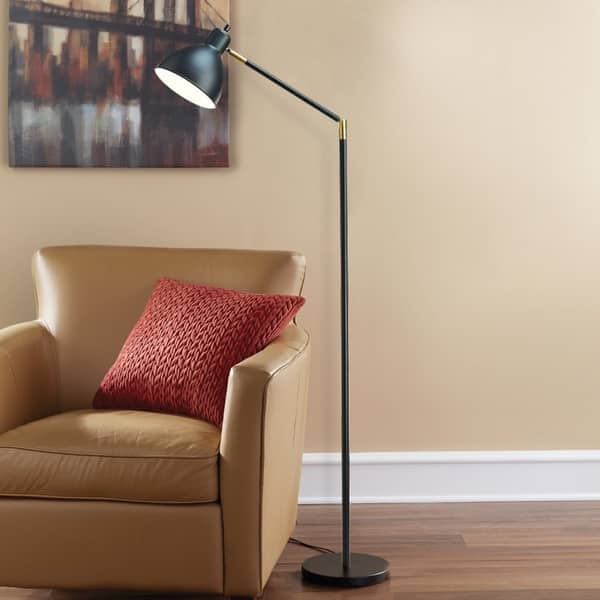 slide 2 of 5, Carson Carrington Innnes Black Brass/Metal 54.5-Inch Articulating Antique Floor Lamp