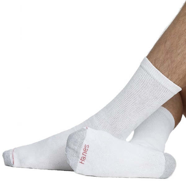 Shop Hanes Big and Tall Crew Men's White Size 12-14 Socks (Pack of 12 ...