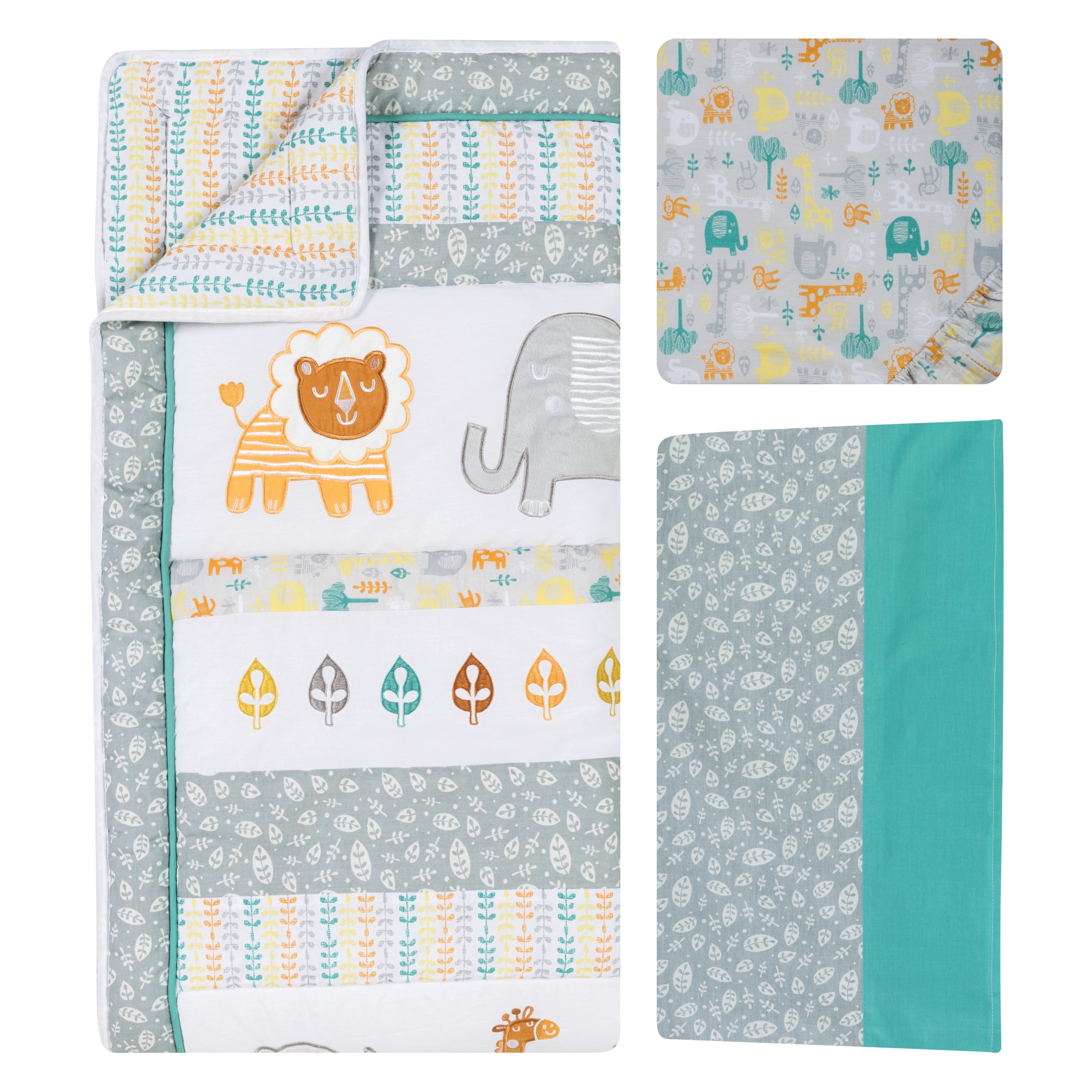 Trend Lab Lullaby Jungle 6 piece Crib Bedding Set Bed Bath