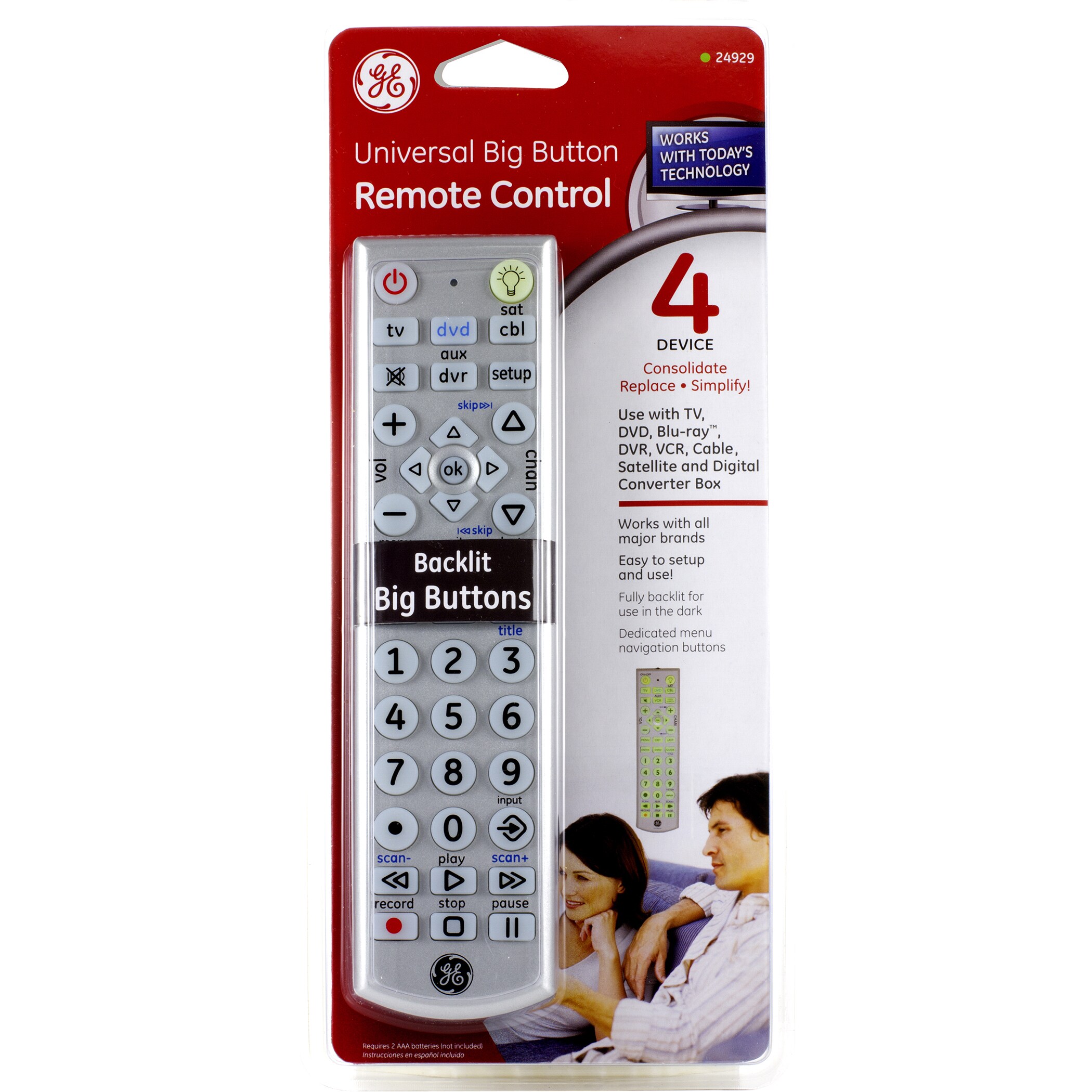 Jasco Universal Big Button Remote Control Overstock