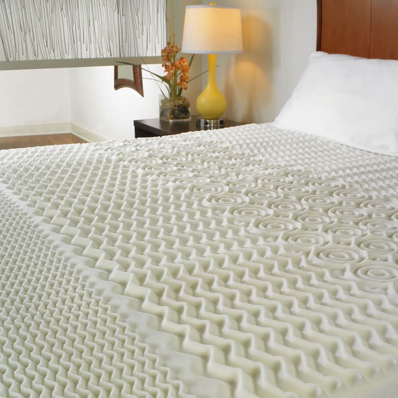 Convoluted 5-zone 1.5-inch Memory Foam Mattress Topper