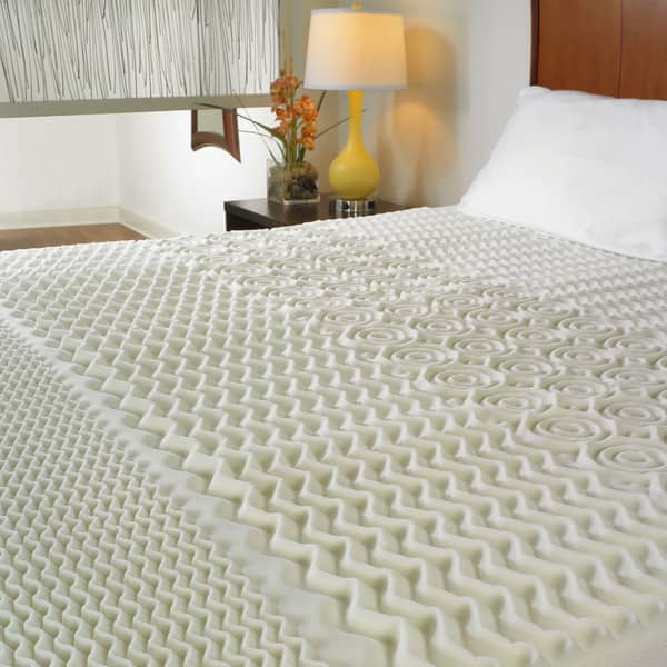 1-Inch Medium Firm Foam Toppers with Convoluted Egg Shell Design, Provide Proper Back Support Alwyn Home Bed Size: Full