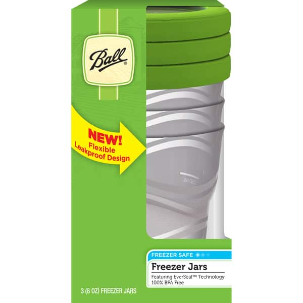 Ball 82100 8 Oz Plastic Freezer Jars 3-count - Bed Bath & Beyond - 12557951