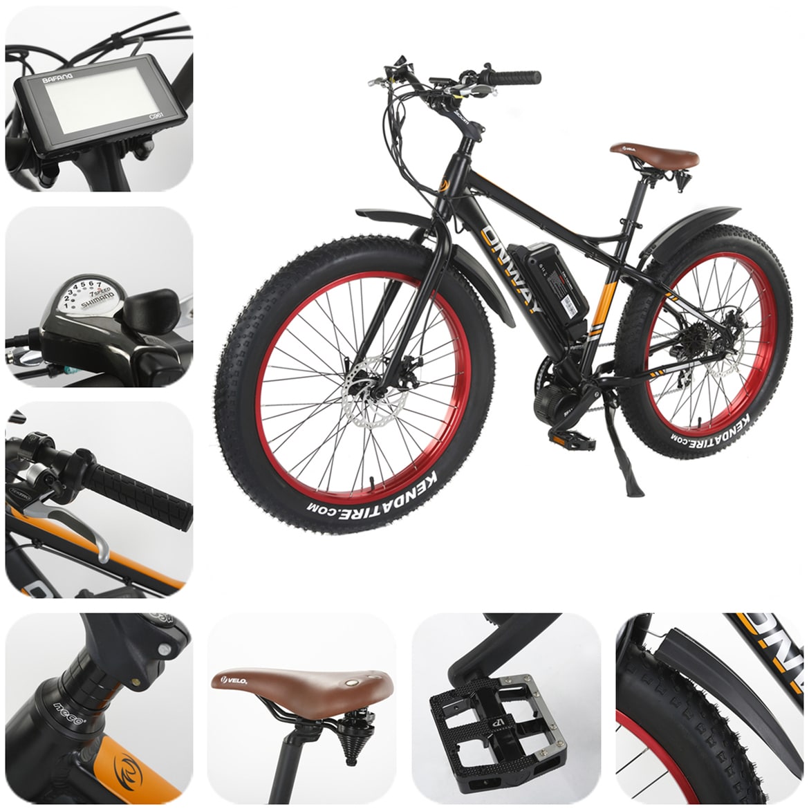 Onway 26 inch 750 watt 7 speed Fat Tire Sand Beach Electric Bike