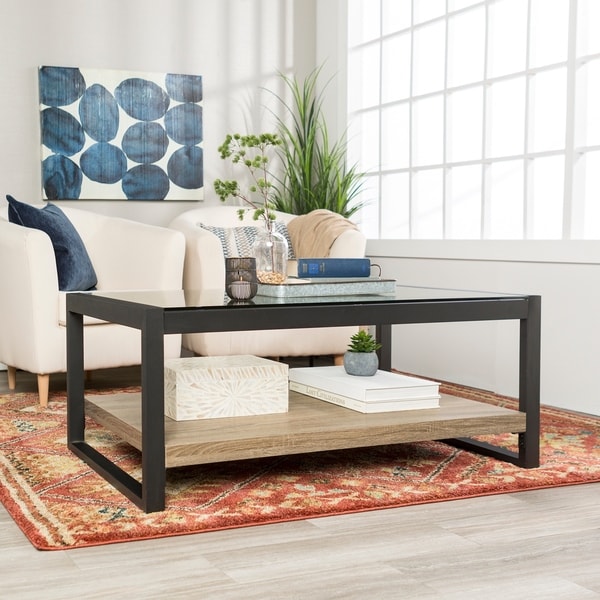 Shop 48 Urban Blend Coffee Table With Glass Top 48 X 24 X