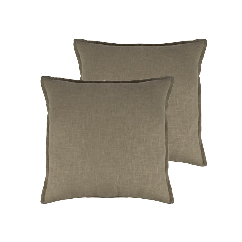 Sherry Kline Lombard Linen Reversible 20-inch Decorative Throw Pillow (set of 2) - Light Beige