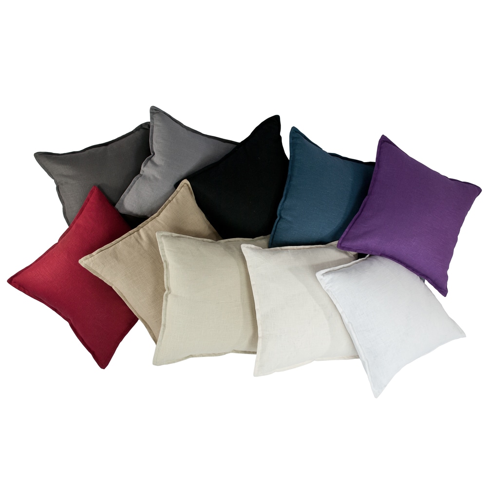 Clara Clark Plush Solid Decorative Microfiber Square Throw Pillow Cover  with Throw Pillow Insert for Couch, Orchid Purple, 26x26, 4 Piece  Decorative Soft Throw Pillow Set 