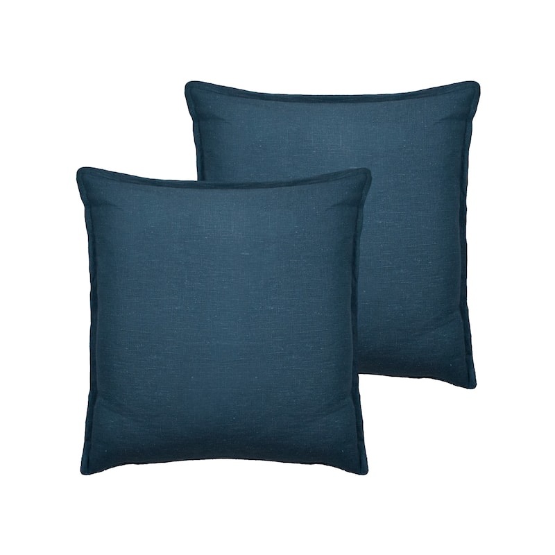Sherry Kline Lombard Linen Reversible 20-inch Decorative Throw Pillow (set of 2) - Blue