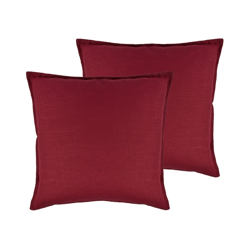 Sherry Kline Lombard Linen Reversible 20-inch Decorative Throw Pillow (set of 2) - Red