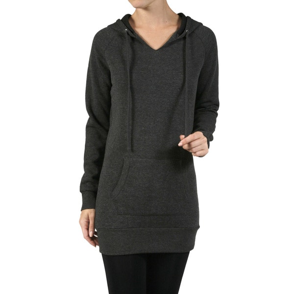 JED Women's Longline Fleece Hoodie Sweater Tunic - Free Shipping On ...