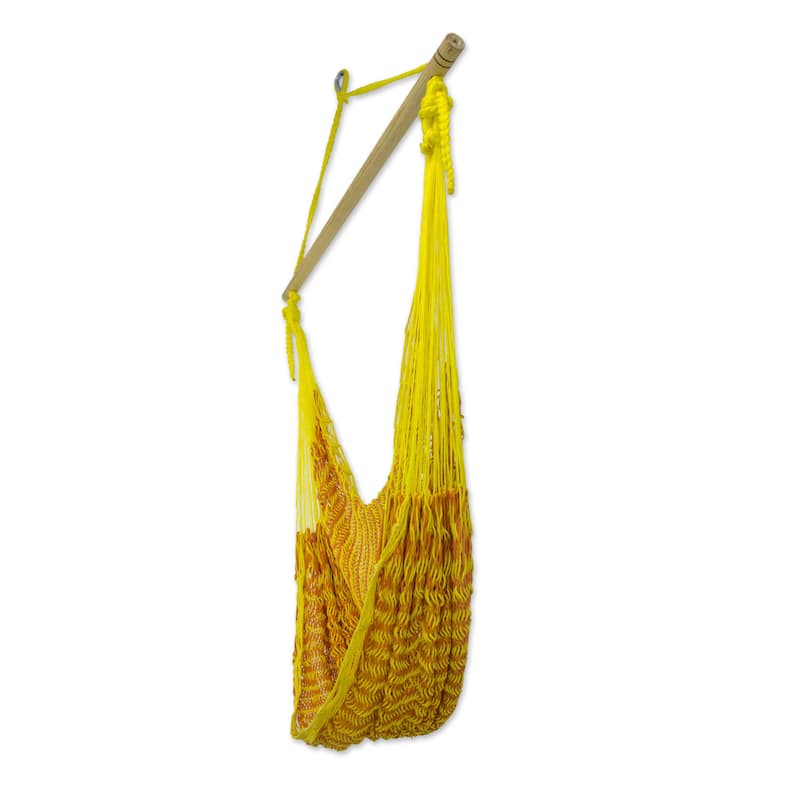 Handmade Cotton 'Maya Sunflower' Hammock Swing Chair (Mexico)
