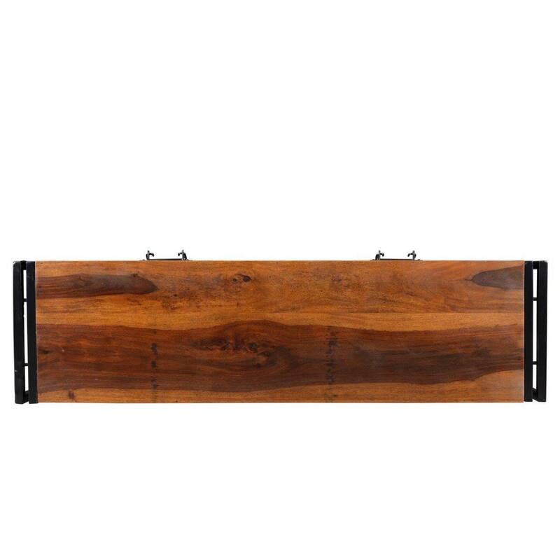 Timbergirl Solid Seesham Wood Console Table with Metal Legs - 60"L x 16"W x 31.5"H