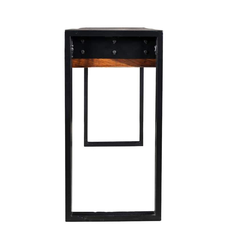Timbergirl Solid Seesham Wood Console Table with Metal Legs - 60"L x 16"W x 31.5"H