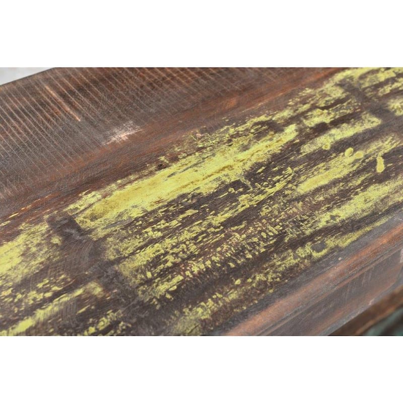 Handmade Multicolor Recycled Wood Console Table (India) - 60" x 16" x 31.5"