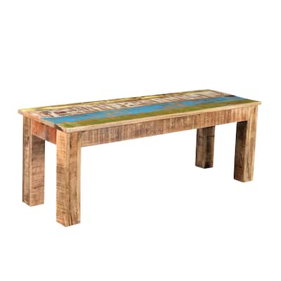 Handmade Suman Rustic Multicolor Bench