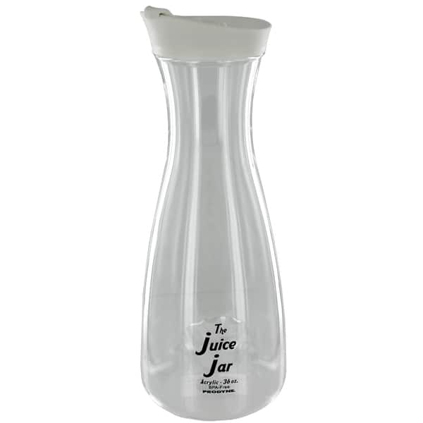 Dining Collection 36oz. Clear Plastic Carafe Jar w/ White Lid