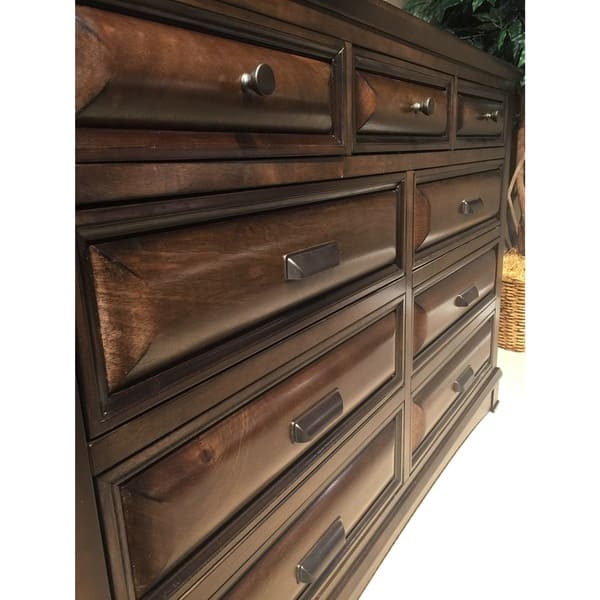 Shop Broval Light Espresso Wood 9 Drawer Dresser Overstock