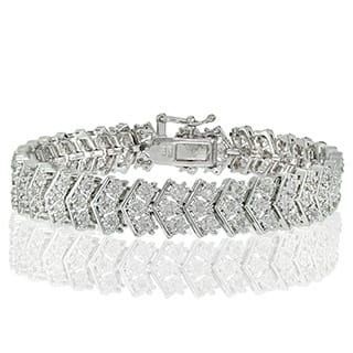 Diamond Bracelets Online At Our Best Deals Db Designs Silvertone 1ct Tdw Diamond Miracle Set Chevron Tennis Bracelet