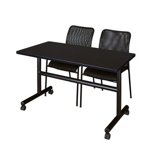 Kobe Black 48-inch Flip-top Mobile Training Table With 2 Mario Stack 