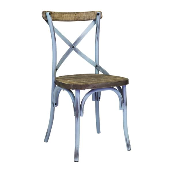 Handmade Rustic Reclaimed Crossback Dining Chair Overstock 12596939 Blue