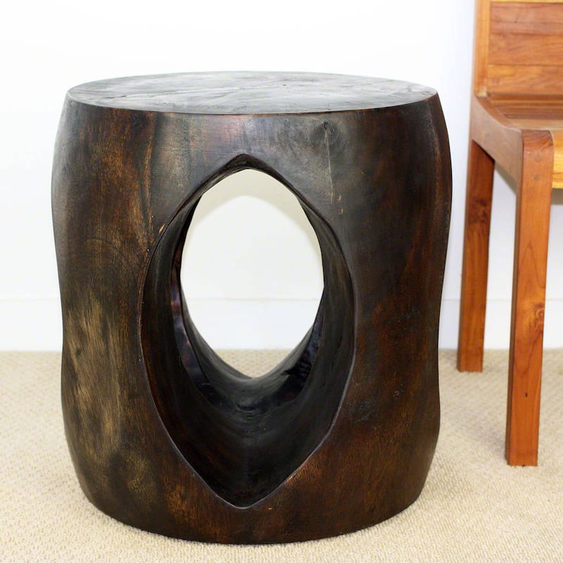 Handmade Wood Oval Windows Sofa Table (Thailand) - 20" x 20" x 20"